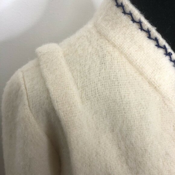 Vintage Fast Dves Wool Floral Embroidered Greece Jacket S Woman Hipster Grandma - Picture 5 of 12